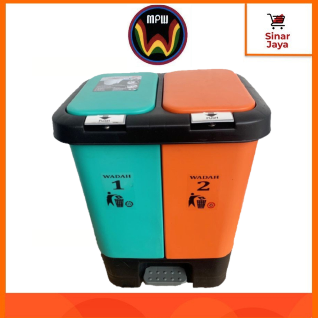 MPW Tempat Sampah Injak / Injek 2 Wadah 20, 40 Liter (Organik & Non Organik)