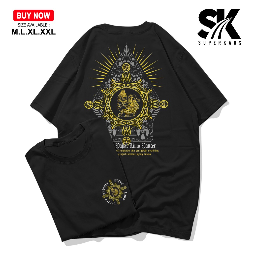 KAOS WAYANG SEDULUR PAPAT KALIMO PANCER / KAOS SASTRA JENDRO HAYUNINGRAT KAOS KOLO COKRO / KAOS PERN