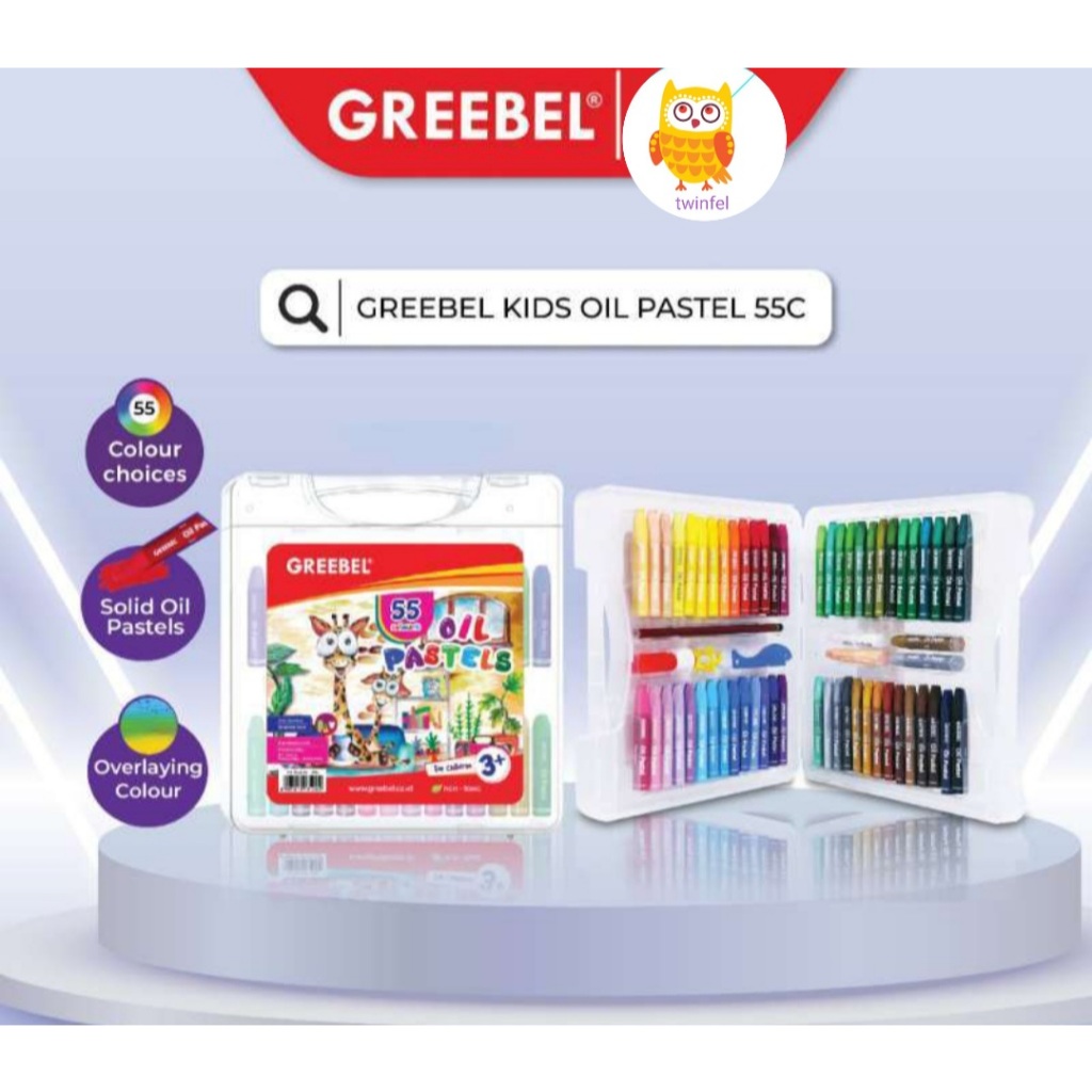 

Greebel Crayon Krayon Kids Oil Pastel (55 warna) untuk Anak non toxic