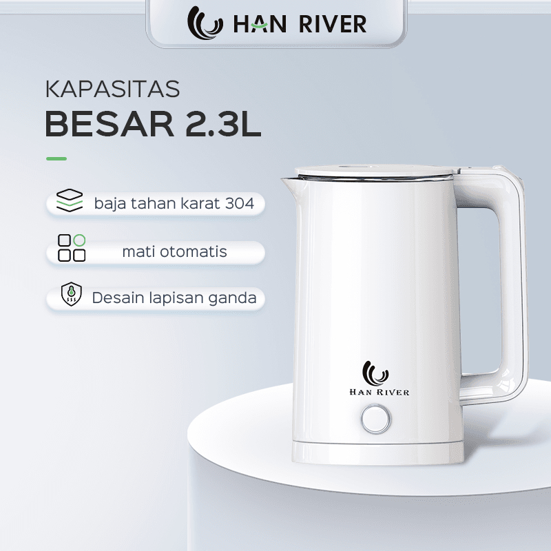 HAN RIVER Teko Listrik HRDSH02 Pemanas Air Electric Kettle Boiling Water 2.3L