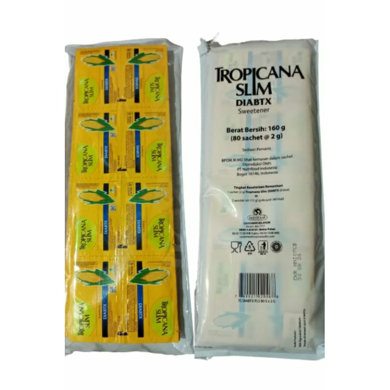 

TROPICANA SLIM DIABTX sweetener 1 pak isi 80 sachet@2g