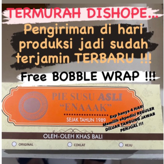 

PIE SUSU ASLI ENAAAK OLEH OLEH KHAS BALI ORIGINAL ! PIE SUSU ENAK