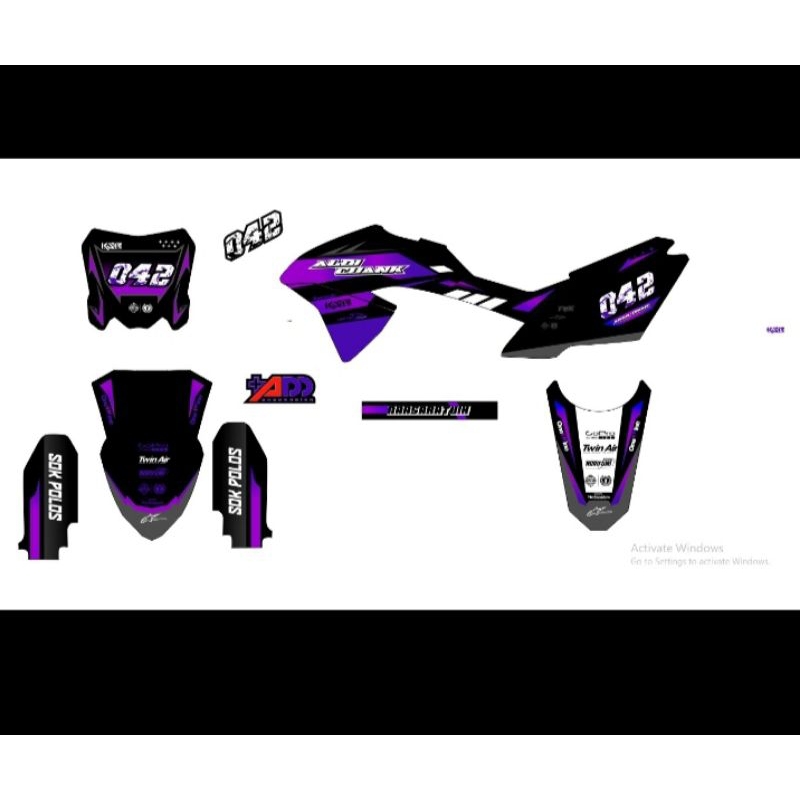 stiker decal klx extrem old bahan full hologram