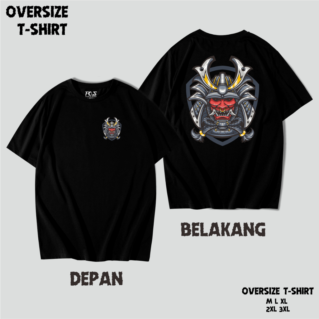 KAOS OVERSIZE SAMURAI JEPANG 2XL 3XL XXL XXXL  JUMBO COMBED 30S PREMIUM DISTRO KEREN (M-XXXL)