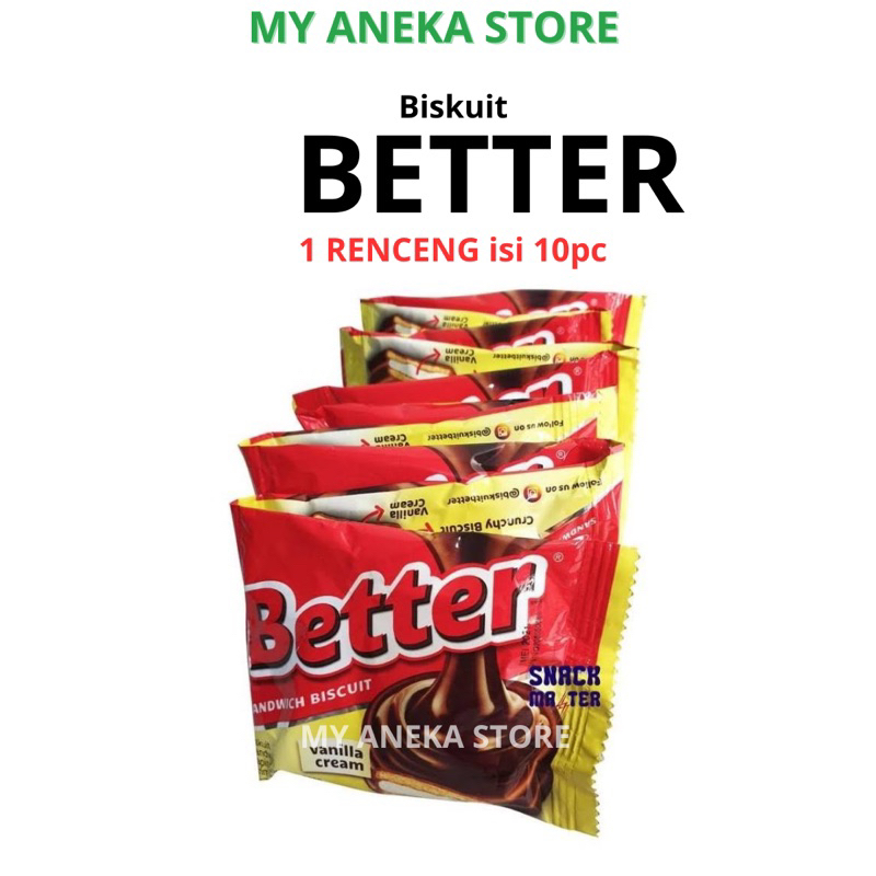 

BIskuit BETTER 1 RENCENG /better /coklat /sandwich biskuit