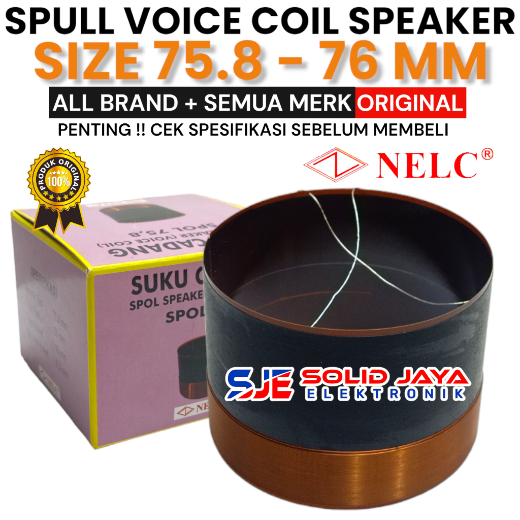 SPUL SPEAKER MULTI 75.8 MM 76MM 75,8 MM 76 MM SEPUL VOICE COIL SPOL SPOLL SPOOL SPULL NS1576 NS1576C