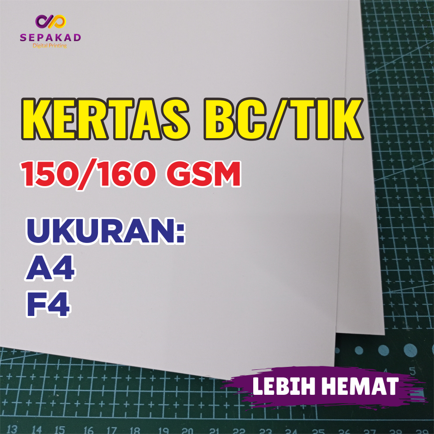

( A4 / F4 ) Kertas BC 150 / 160 Gsm