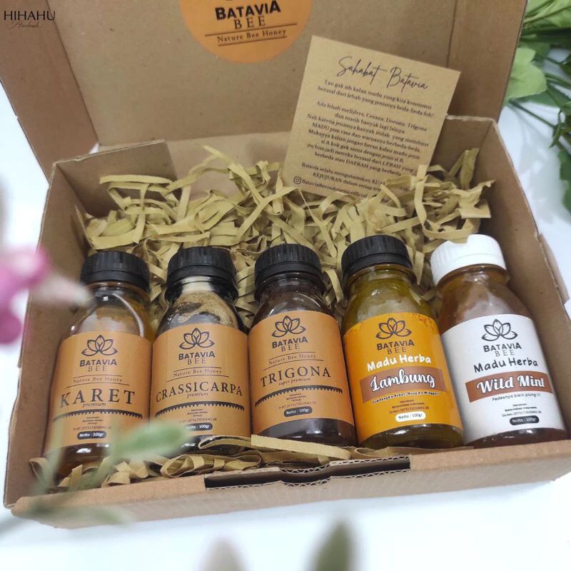 

Paket Hampers Madu Murni Batavia Bee Isi 5 pcs Mix 100gr
