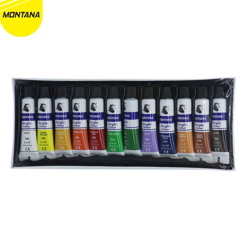 

Terlaku. Montana Cat acrylic Akrilik Color 12 Warna / Cat Akrilil Montana TAC-12 PT