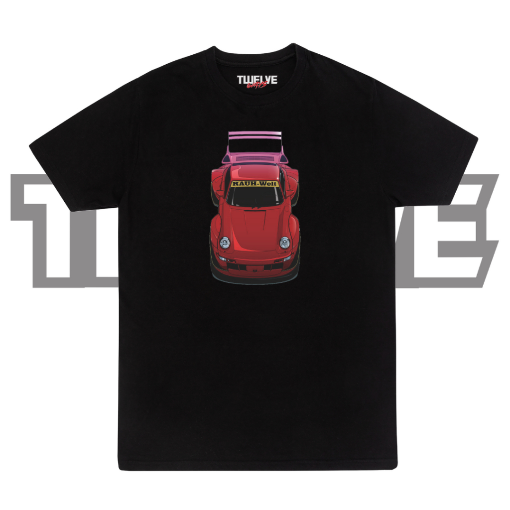 RWB PORSCHE 993 | Black Reguler T Shirt | Kaos JDM | Atasan Pria Wanita | Baju Cewe Cowo | Unisex