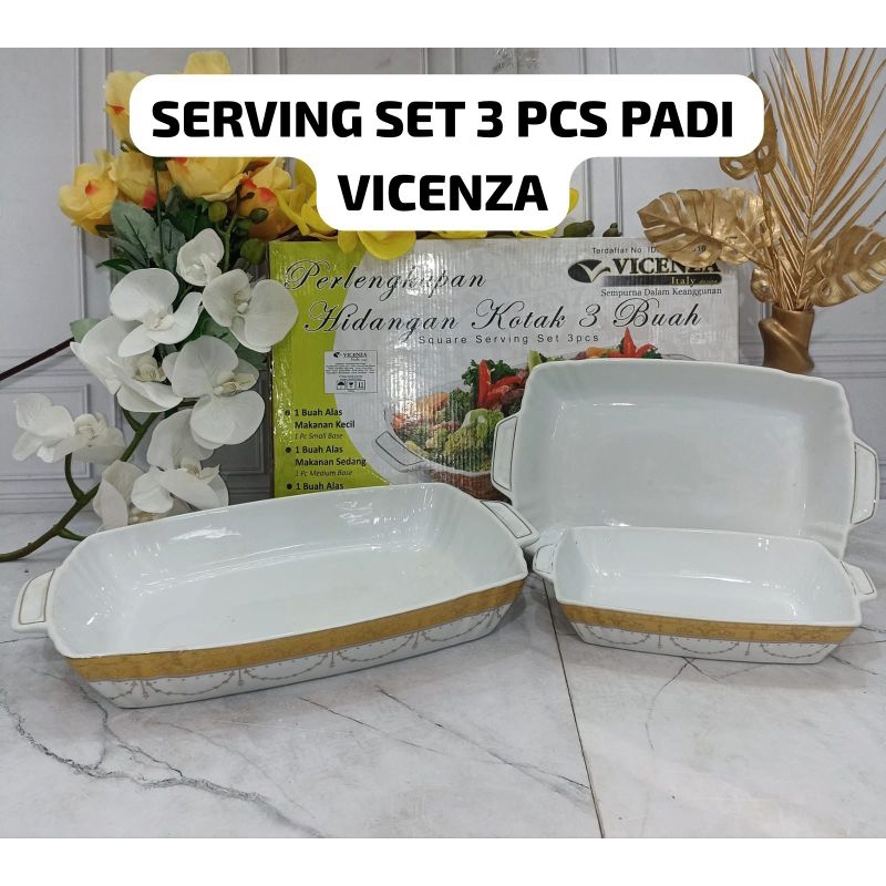 Wadah Lauk Keramik Vicenza Set 3pcs