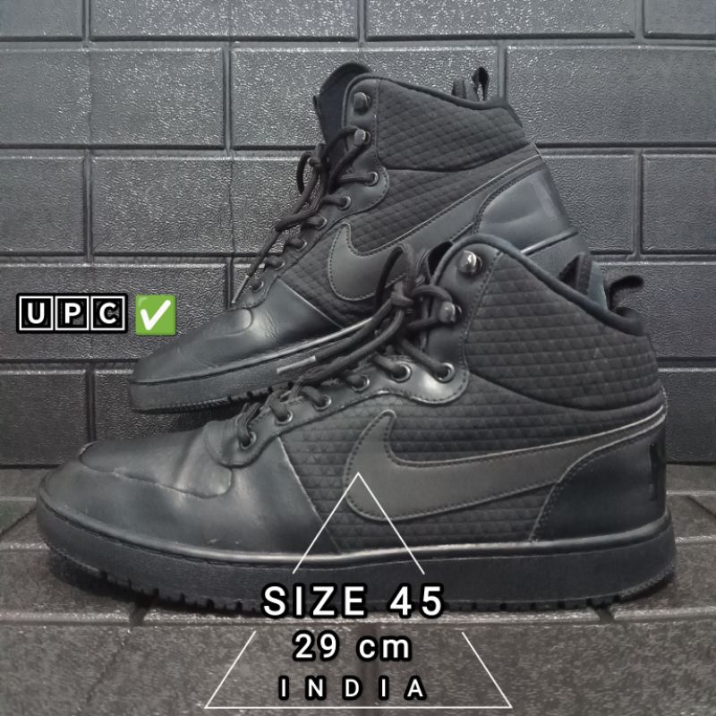 Nike Court Borough Mid Winter, Size 45 (AA0547-002) Nike Triple Black, UPC ✅