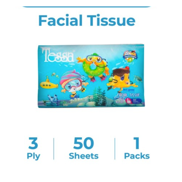 Tissue Tessa Travel Pack Facial - 50 sheets x 3ply