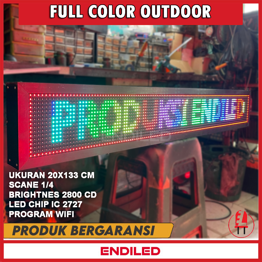 led running text berjalan rgb full color outdoor