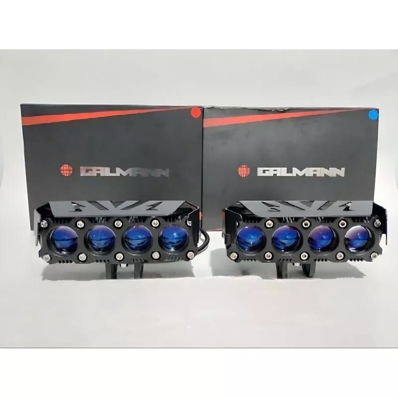 LAMPU SQL 4 MATA ORIGINAL  MERK GALMANN LENSA BLUE LENS PLUS DEMON | MINI LASER GUN 4 MATA GALMAN | 