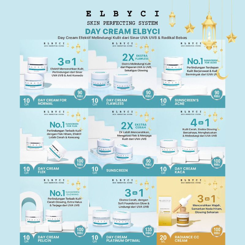 ELBYCI SKINCARE - VARIAN LENGKAP DAY CREAM ELBYCI SKINCARE/ELBYCI DAY CREAM/SUNSCREEN ELBYCI