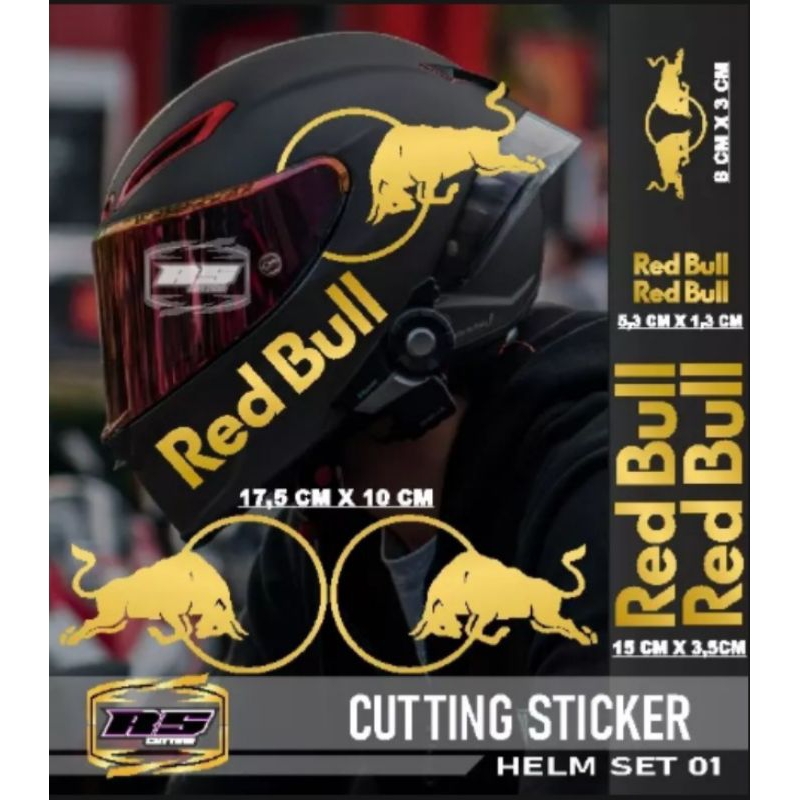 stiker helm Red Bull, 1 set, full set, cutting stiker, real pict