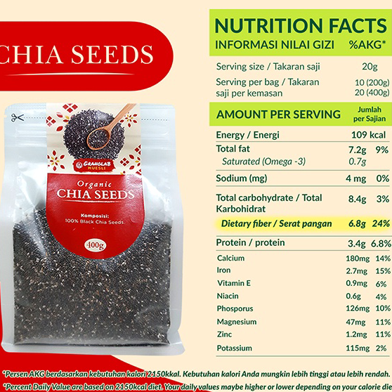 

➠☇☆✶ Organic Black Chia Seed | Chiaseed Organik Mexico - Granolab Muesli