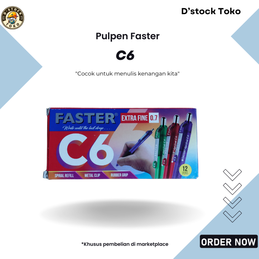 

Pulpen Faster Hitam C6 Per Pcs Murah Dstock Toko