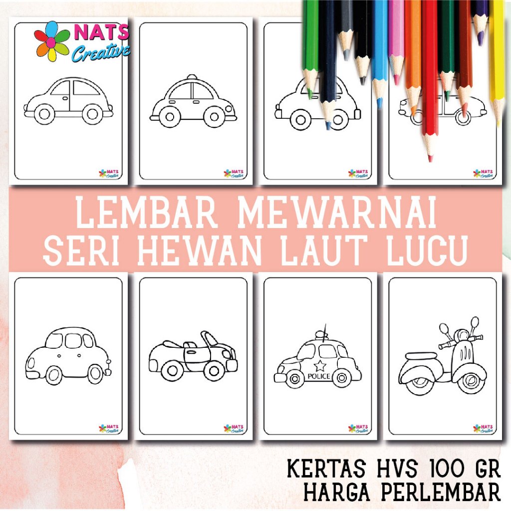 

Lembar Mewarnai Gambar Seri Mobil Kecil Untuk Anak PAUD TK SD
