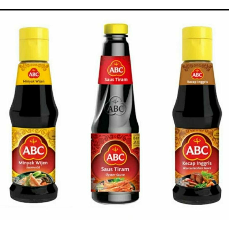 

ABC Kecap Inggris 195ml, ABC Minyak Wijen 195ml, ABC saus tiram 195mp