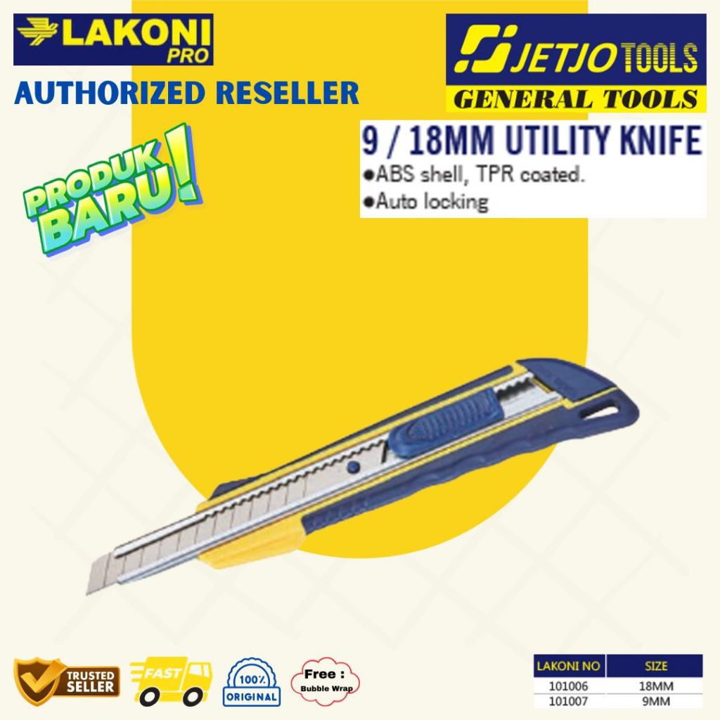 

Jetjo Tools Lakoni Pro Pisau Cutter Utility Knife Auto Locking