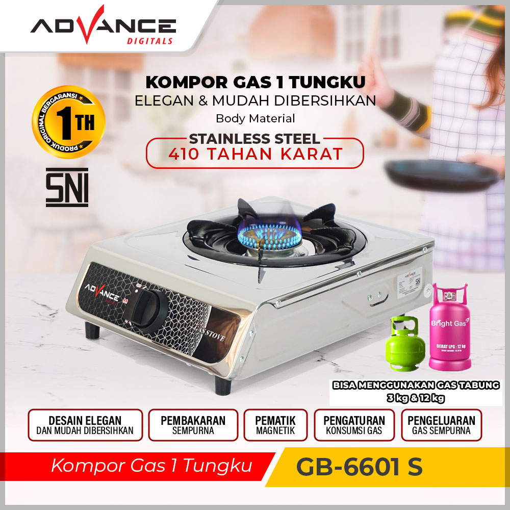 Advance Kompor Portable/Kompor 1 tungku/Kompor Gas 1 Tungku/Portable Stove 1 Tungku Gas Stainless