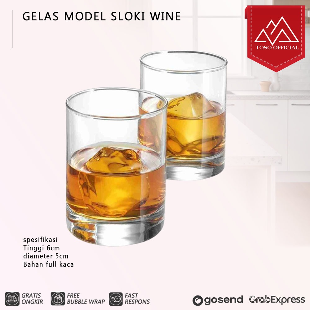 Gelas Sloki Bulat Gelas Wine Whiskey Shot Glass Gelas Cocktail Dessert