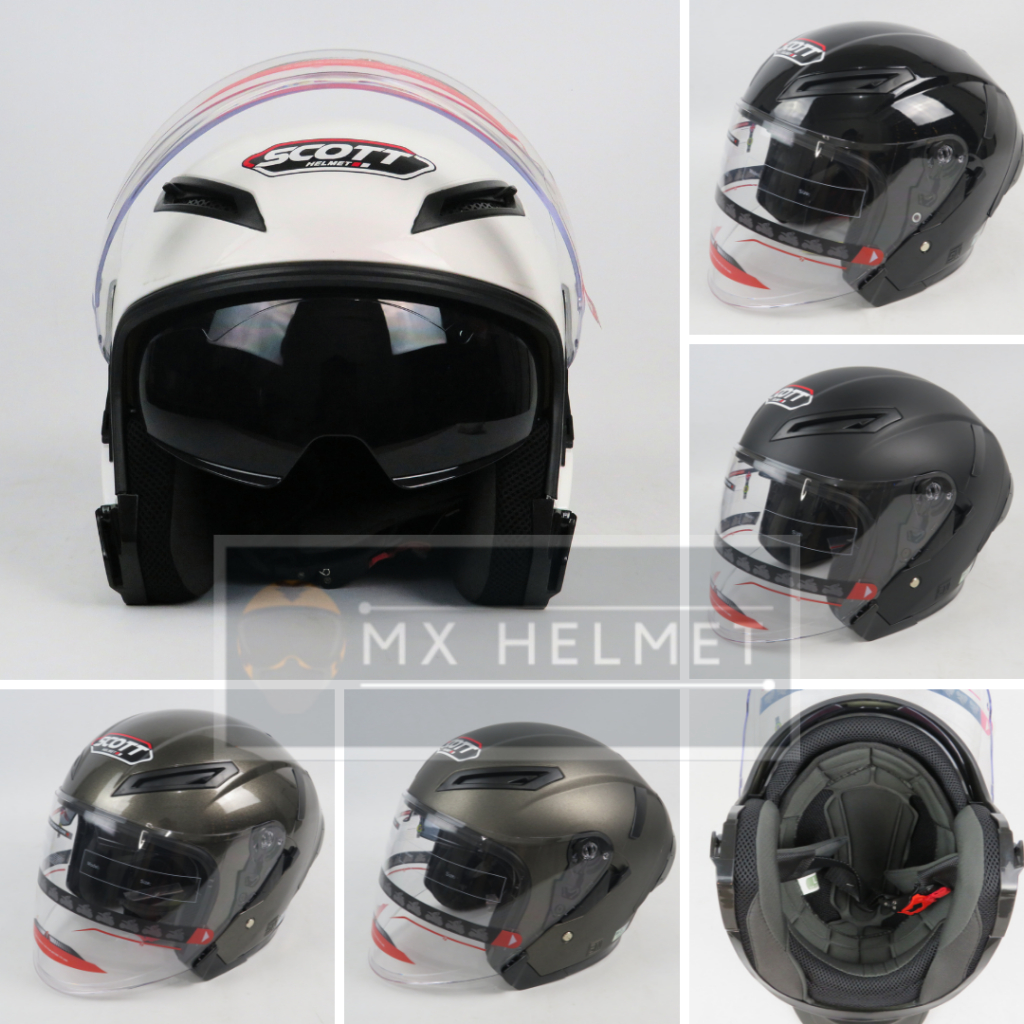 HELM HALF FACE / HELM SCOTT GP - TECH  POLOS TERBARU