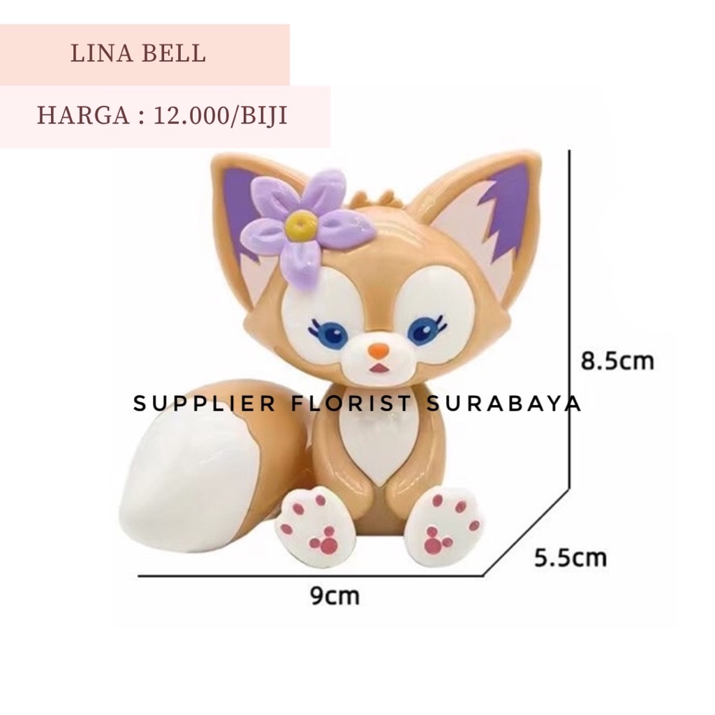 MINIATUR KUE TART LINABELL LINA BELL RUBAH PINK RUBAH COKLAT SERIGALA HIASAN KUE TART STELLALOU KELI