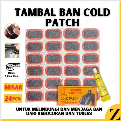 Tambal Ban Cold Patch Tit Top Repair Kit Large 24pcs Stiker Penambal Ban Mobil Sepeda Motor Anti Boc