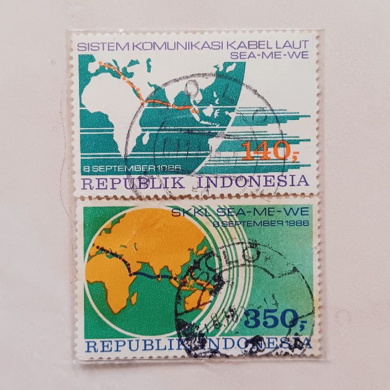 

(AB) Perangko Indonesia 1986 Sistem Komunikasi Kabel Laut Set Lengkap 2pcs Used