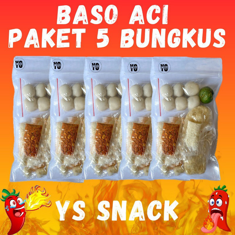 

Baso aci paket 5 bungkus / baso aci instan / baso aci viral / baso aci hot jeletot / baci / boci