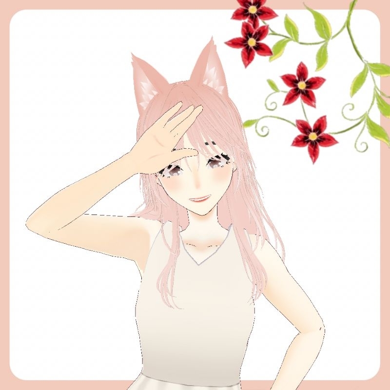 【Vroid】 Preset Rambut Medium Telinga Kucing Vroid 3D | Medium Hair Cat Ears Preset For Vtuber | Vtub