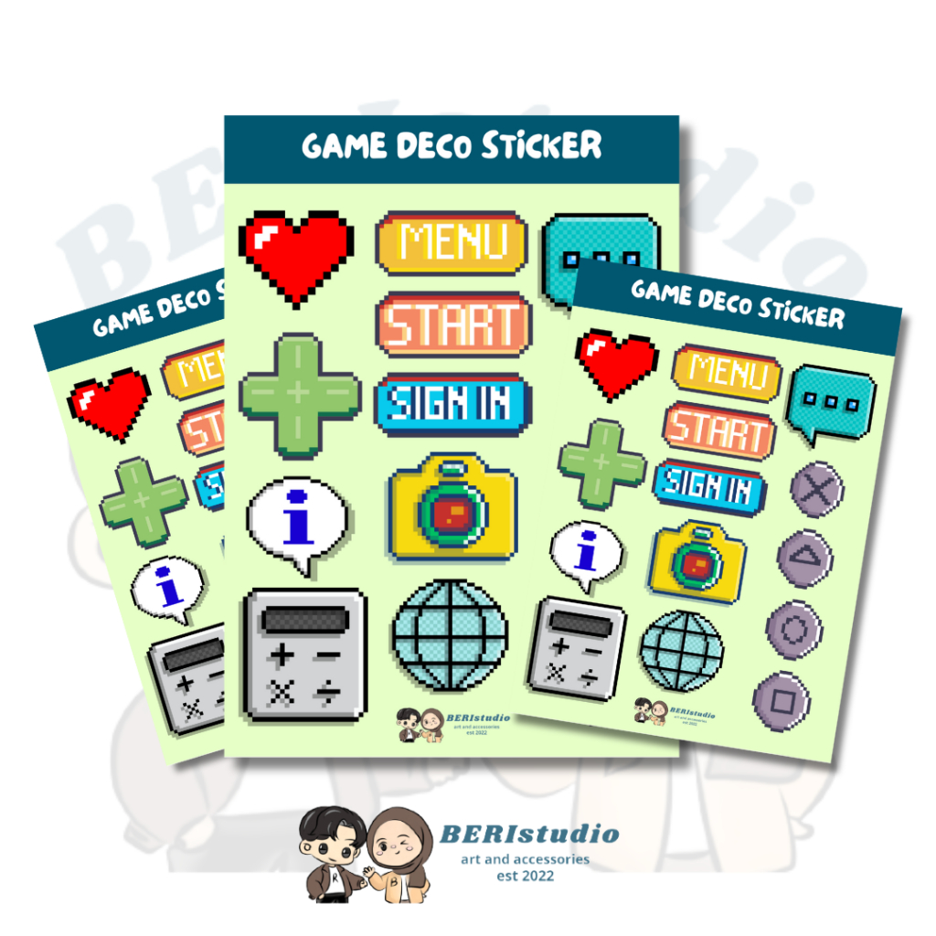 

RETRO PIXEL GAME DECO STIKER SHEET KISS CUT