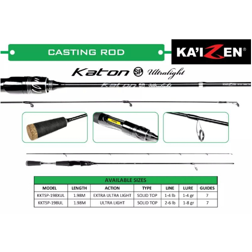 Joran UL KAIZEN KATON | 198 | Solid Top Carbon | Extra Ultra Light | Spining | Casting MURAH BERKUAL