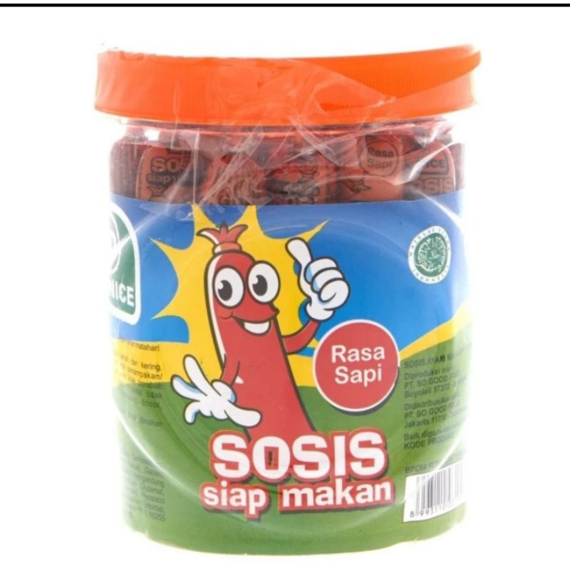 

So nice sosis siap makan rasa ayam dan sapi 1 toples