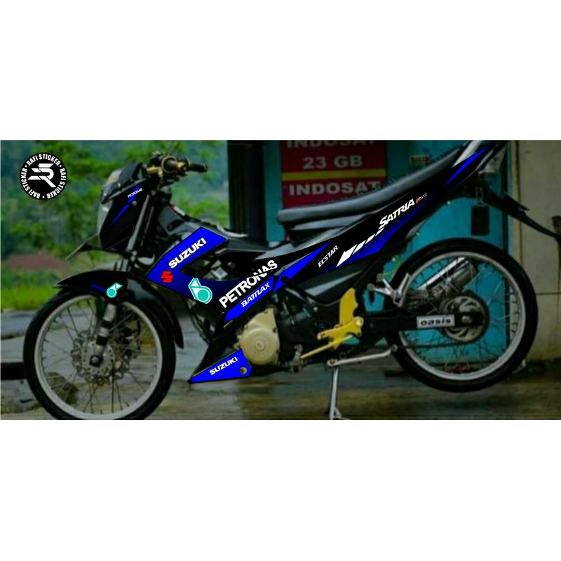 Striping/Sticker Variasi Motor Satria FU150 Facelift 2013-2014-2015 Motif Petronas Keren