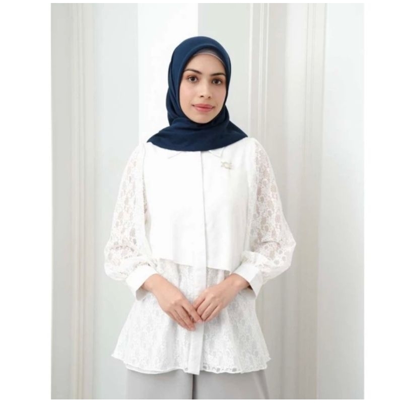 PRELOVED WEARING KLAMBY GAURI BLOUSE PUTIH SIZE L