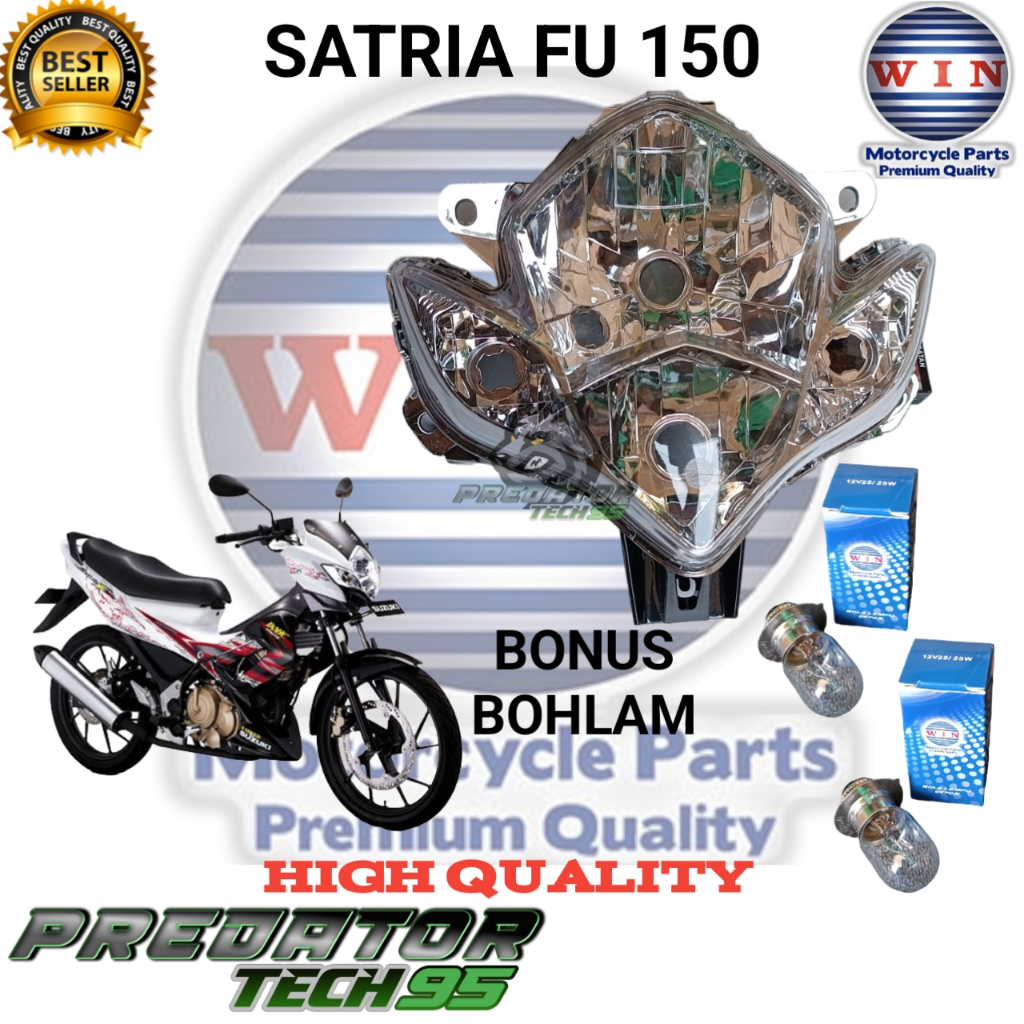 Lampu Depan Reflektor Headlamp Plus Bohlam SATRIA FU 150 High Quality