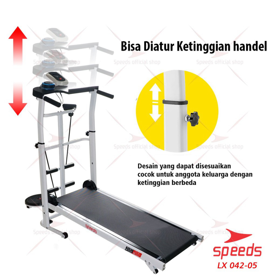 Ready Stock SPEEDS Treadmill Manual MultiFungsi Treadmill Untuk Lari Olahraga 7 in 1 042-5 terlaris 