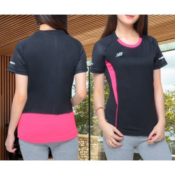 Baju Olahraga Wanita Kaos Atasan Lengan Pendek Lari Running Gym Senam Zumba NB001 (VWNB001)