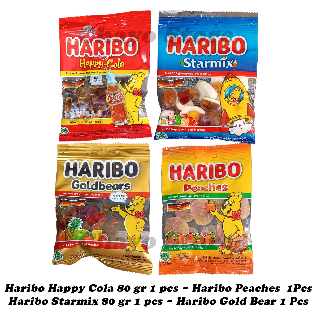 

Permen Haribo Starmix 1 Pcs Goldbears 1 Pcs Peaches 1 Pcs Cola 1 Pcs / Combo Hemat Permen Jelly Haribo