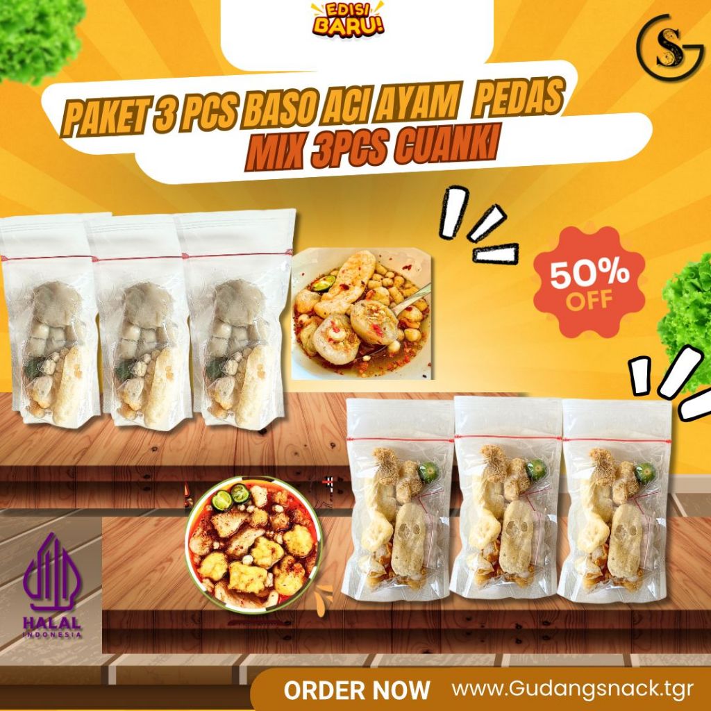 

PAKET BUNDLING 6 MIX(CUANKIE 3PCS BOCI AYAM SUWIR PEDAS 3 PCS HOTPOT)