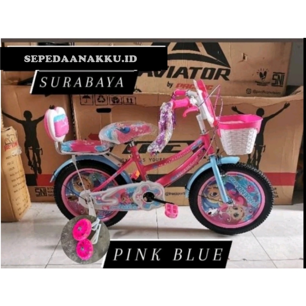 SEPEDA ANAK KERANJANG MINI 16 PHOENIX STAR BONCENGAN SEPEDA ANAK CEWEK TERMURAH UNTUK USIA 4-7 TAHUN