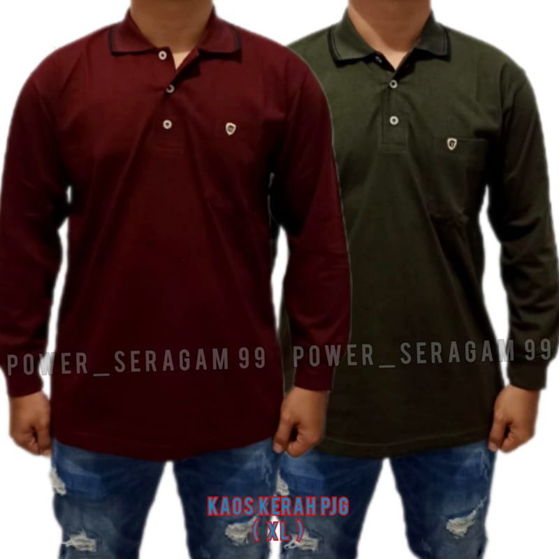 kaos cun nam lengan panjang / kaos cotton lengan panjang polos pria / kaos kerah panjang