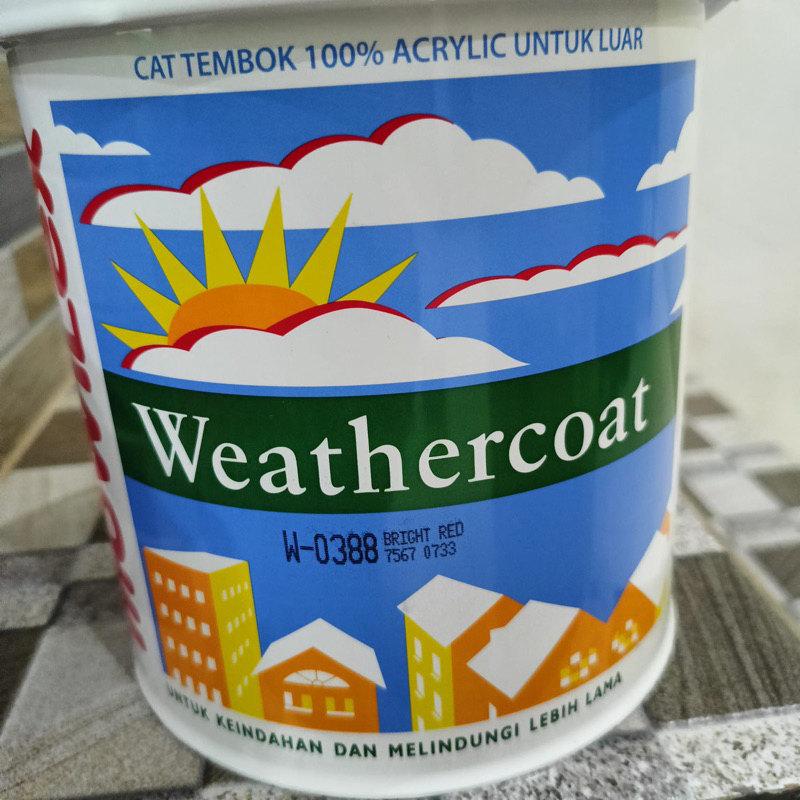 CAT TEMBOK MOWILEX EKSTERIOR WEATHERCOAT 2,5 LITER WARNA SPESIAL W - 0388