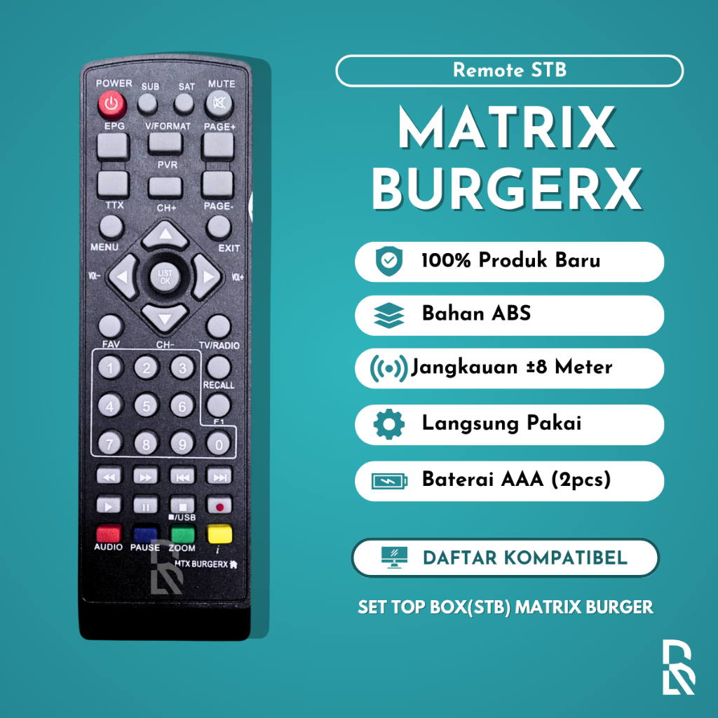 Remote Remot STB Matrix Burgerx Silver MATRIX APPLE KUNING Garuda BIRU