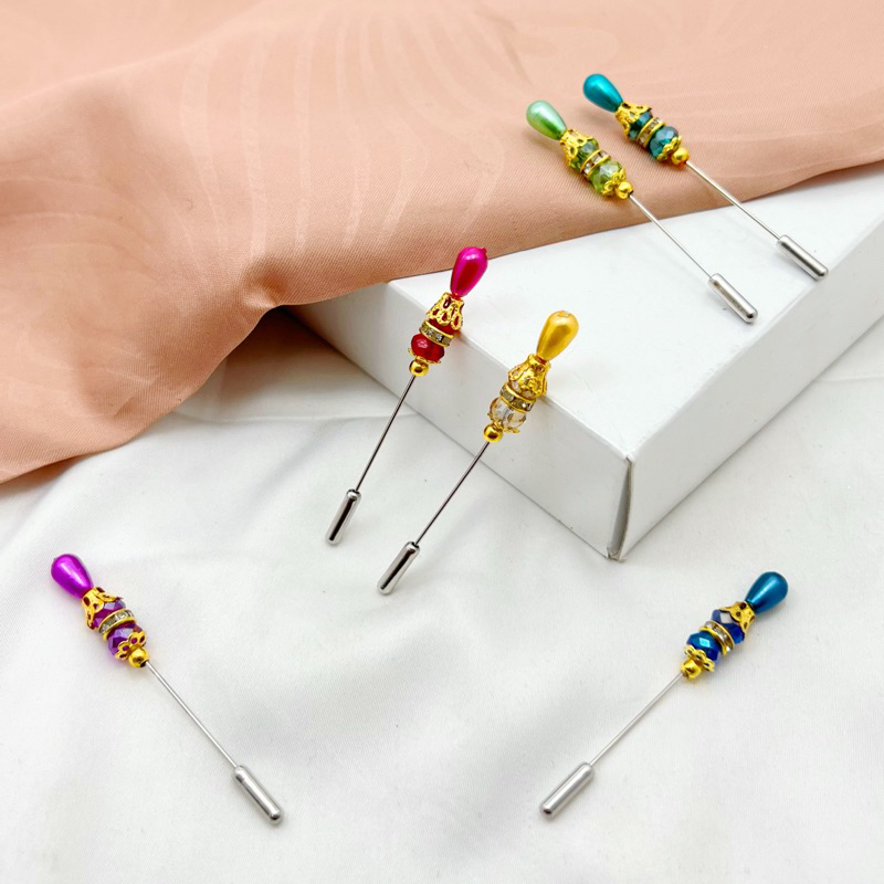 JARUM JILBAB / TUSPIN TURKI - AUTHENTIC 1 Lusin  Isi 12pcs Oren Turkey Pin Jilbab, Tuspin, Jarum pen