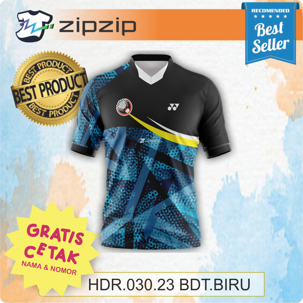 Baju Kaos JERSEY BADMINTON HDR.030.23 BDT.BIRU Jersey Jumbo - ZIPZIP